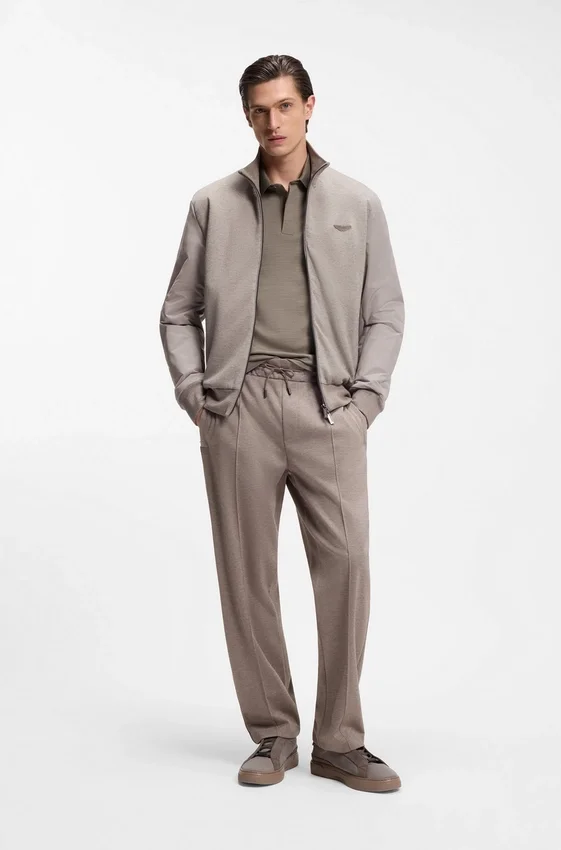BOSS x ASTON MARTIN polo shirt in wool-cotton piqué BOSS x ASTON MARTIN polo shirt in wool-cotton piqué