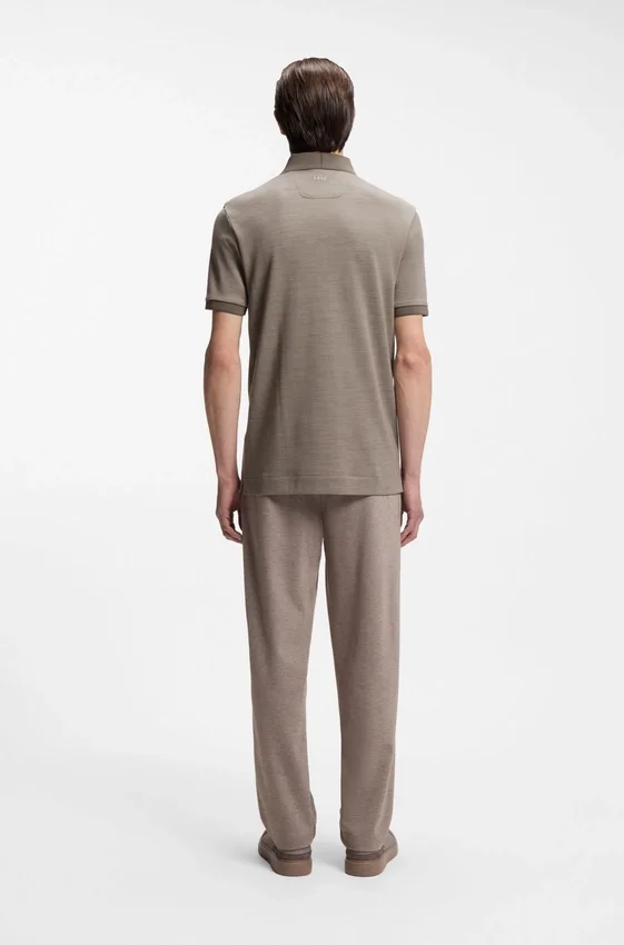 BOSS x ASTON MARTIN polo shirt in wool-cotton piqué BOSS x ASTON MARTIN polo shirt in wool-cotton piqué