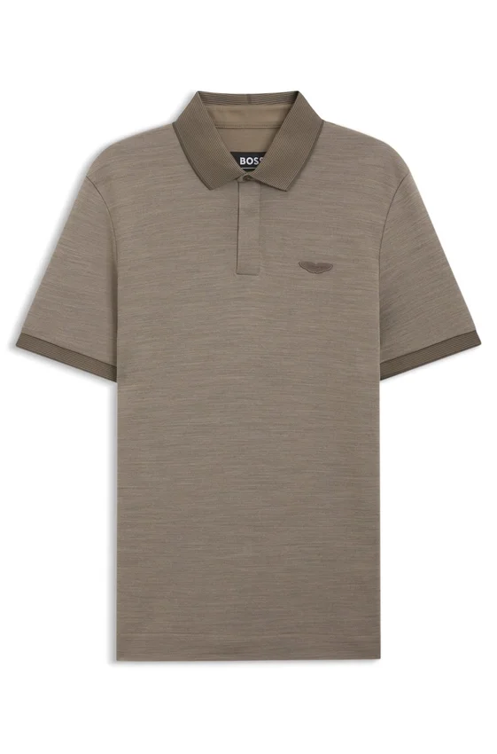 BOSS x ASTON MARTIN polo shirt in wool-cotton piqué BOSS x ASTON MARTIN polo shirt in wool-cotton piqué