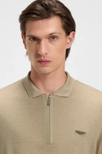 BOSS x ASTON MARTIN polo shirt with nubuck logo