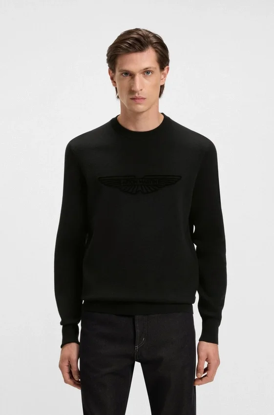 BOSS x ASTON MARTIN sweater with embroidered logo BOSS x ASTON MARTIN sweater with embroidered logo