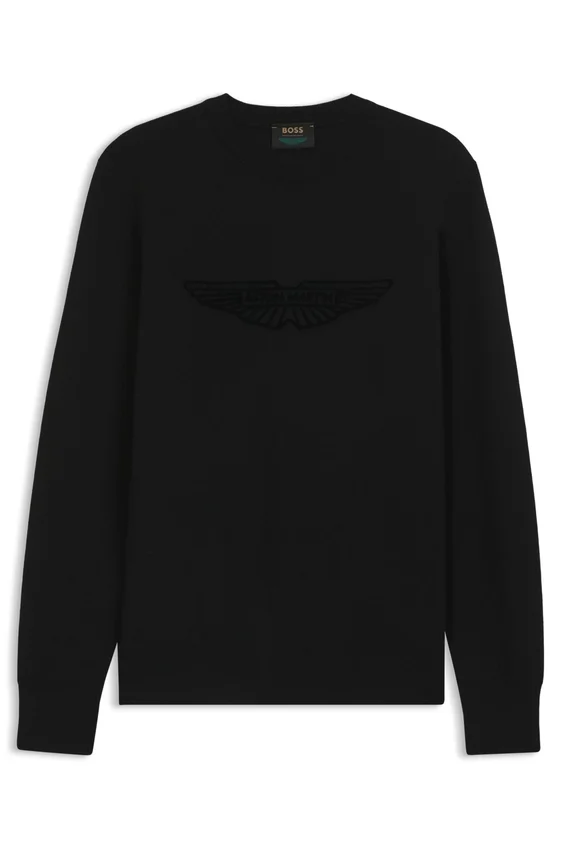 BOSS x ASTON MARTIN sweater with embroidered logo BOSS x ASTON MARTIN sweater with embroidered logo