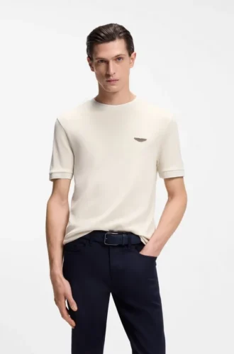BOSS x ASTON MARTIN T-shirt in wool-cotton jacquard