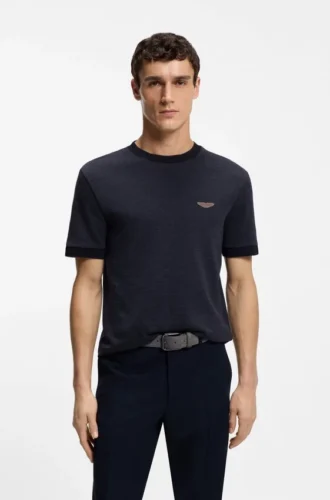 BOSS x ASTON MARTIN T-shirt in wool-cotton jacquard