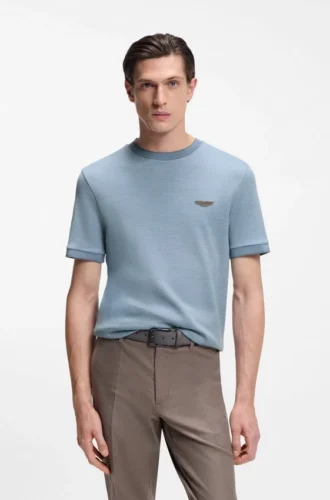 BOSS x ASTON MARTIN T-shirt in wool-cotton jacquard