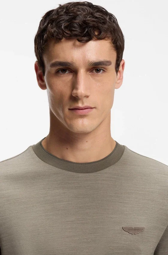 BOSS x ASTON MARTIN T-shirt in wool-cotton jacquard BOSS x ASTON MARTIN T-shirt in wool-cotton jacquard