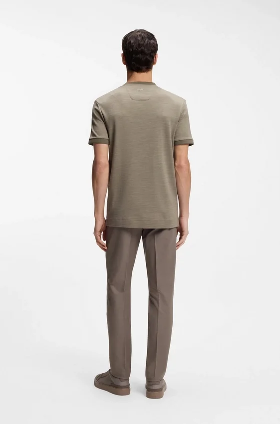 BOSS x ASTON MARTIN T-shirt in wool-cotton jacquard BOSS x ASTON MARTIN T-shirt in wool-cotton jacquard