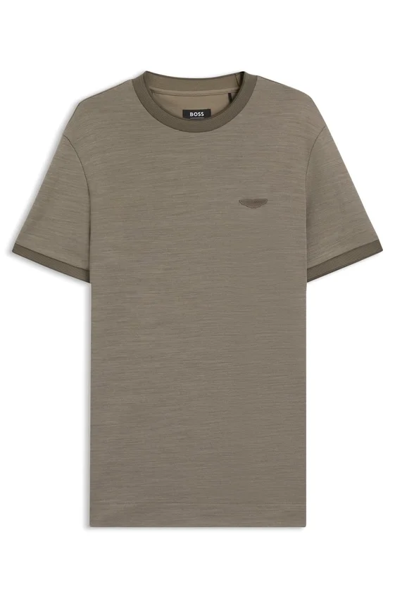 BOSS x ASTON MARTIN T-shirt in wool-cotton jacquard BOSS x ASTON MARTIN T-shirt in wool-cotton jacquard