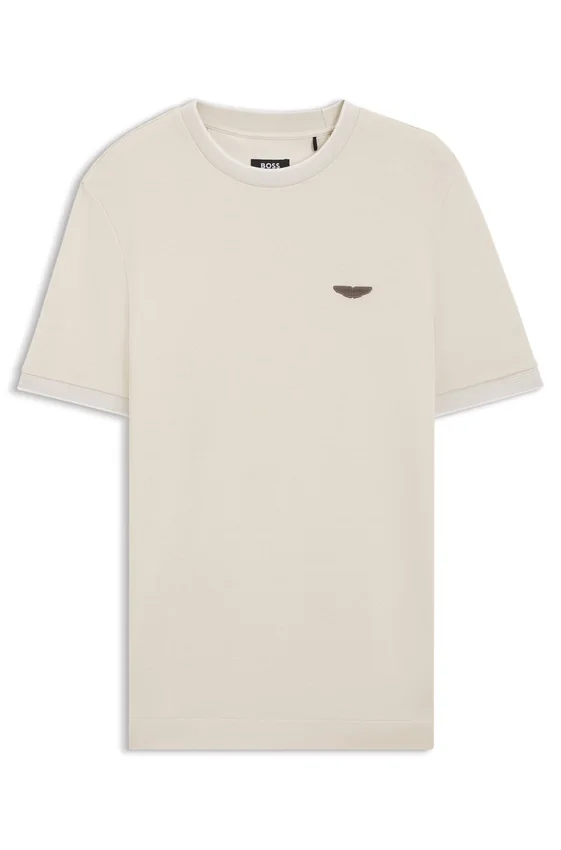BOSS x ASTON MARTIN T-shirt in wool-cotton jacquard BOSS x ASTON MARTIN T-shirt in wool-cotton jacquard