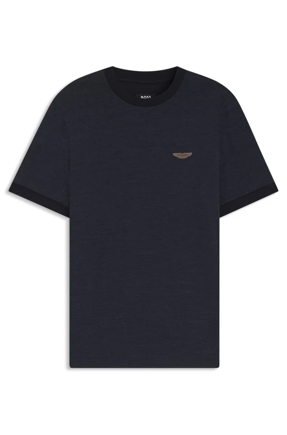 BOSS x ASTON MARTIN T-shirt in wool-cotton jacquard BOSS x ASTON MARTIN T-shirt in wool-cotton jacquard