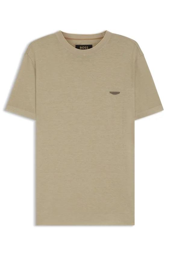 BOSS x ASTON MARTIN T-shirt with nubuck logo BOSS x ASTON MARTIN T-shirt with nubuck logo