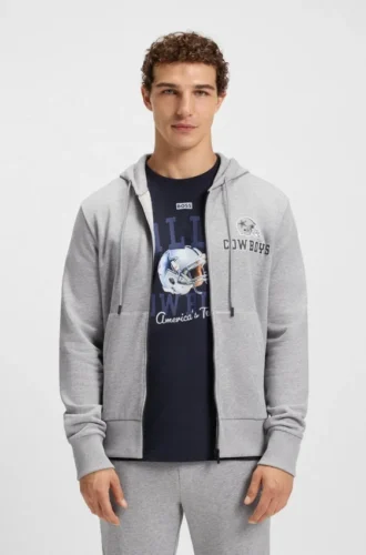 BOSS x DALLAS COWBOYS zip-up hoodie with alternative logo