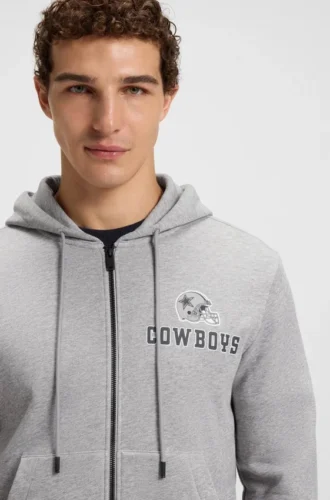 BOSS x DALLAS COWBOYS zip-up hoodie with alternative logo