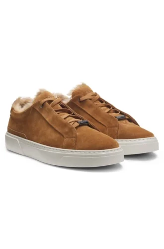 BOSS x Steiff Gary mohair-lined trainers in suede