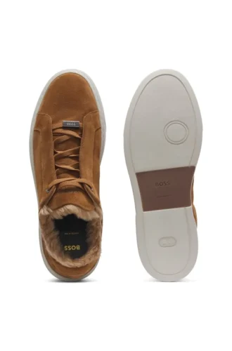 BOSS x Steiff Gary mohair-lined trainers in suede