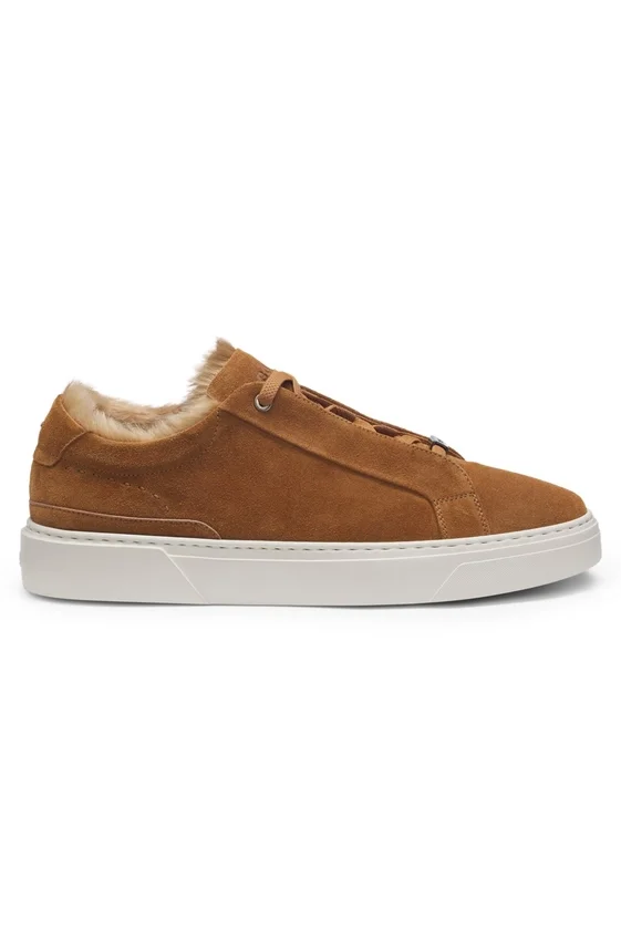 BOSS x Steiff Gary mohair-lined trainers in suede BOSS x Steiff Gary mohair-lined trainers in suede