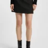 Bouclé mini skirt with chain tape