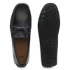 Bow-trim driver moccasins in leather