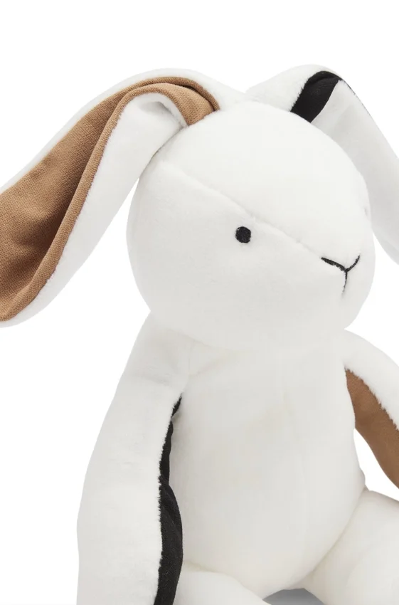 Branded plush faux-fur bunny for babies Branded plush faux-fur bunny for babies