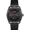 #BRIGHT SPORT Black-plated watch with tonal leather strap #BRIGHT SPORT Black-plated watch with tonal leather strap