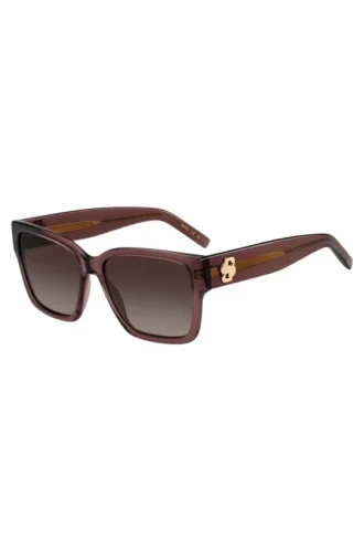 Brown-acetate sunglasses with Double B monogram