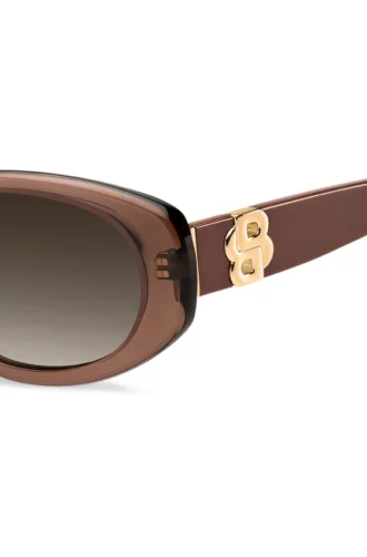 Brown-acetate sunglasses with Double B monogram