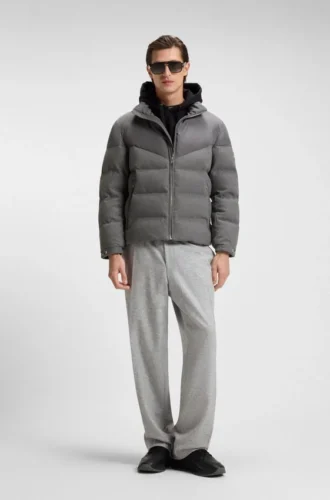 Brushed-flannel jacket with waterproof finish