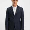 Brushed slim-fit jacket in stretch flannel