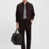 Brushed slim-fit jacket in stretch flannel