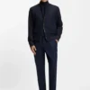 Brushed slim-fit jacket in stretch flannel