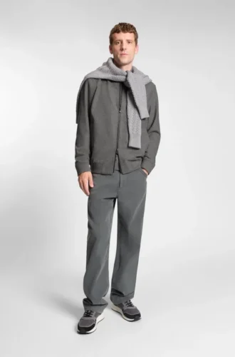 Brushed slim-fit jacket in stretch flannel