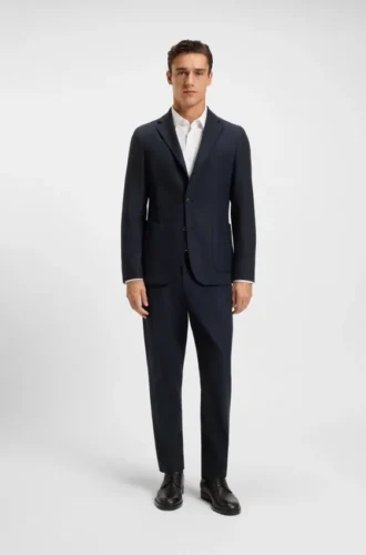 Brushed slim-fit jacket in stretch flannel