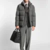 Brushed slim-fit jacket in stretch flannel