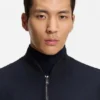 Brushed slim-fit jacket in stretch flannel