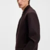 Brushed slim-fit jacket in stretch flannel