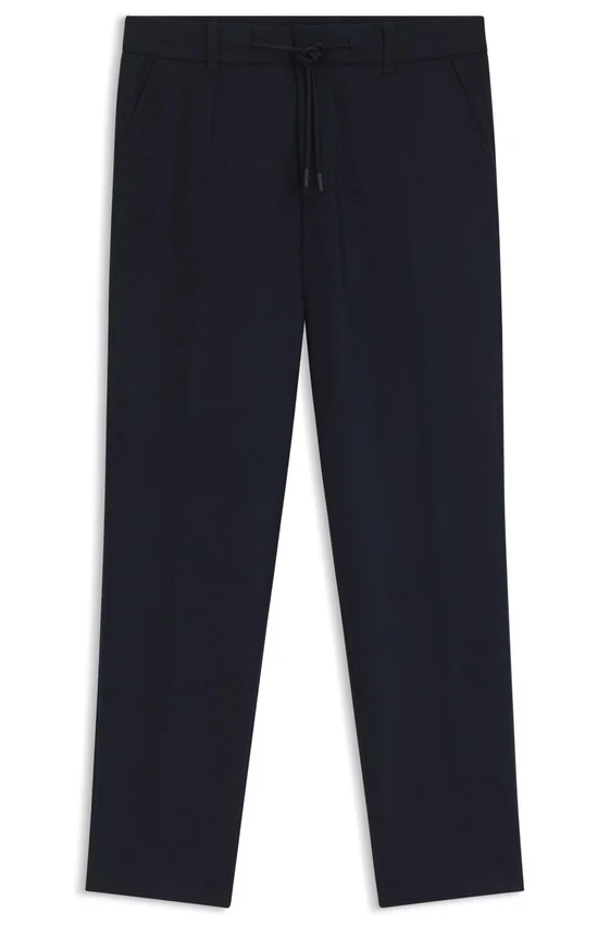 Brushed tapered-fit trousers in stretch flannel Brushed tapered-fit trousers in stretch flannel