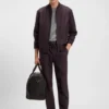 Brushed tapered-fit trousers in stretch flannel Brushed tapered-fit trousers in stretch flannel