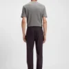 Brushed tapered-fit trousers in stretch flannel Brushed tapered-fit trousers in stretch flannel