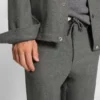 Brushed tapered-fit trousers in stretch flannel Brushed tapered-fit trousers in stretch flannel
