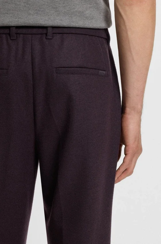 Brushed tapered-fit trousers in stretch flannel Brushed tapered-fit trousers in stretch flannel