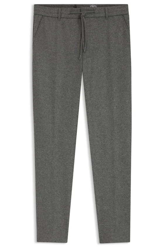 Brushed tapered-fit trousers in stretch flannel Brushed tapered-fit trousers in stretch flannel