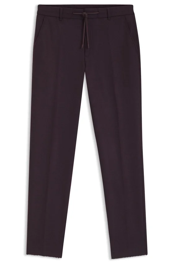 Brushed tapered-fit trousers in stretch flannel Brushed tapered-fit trousers in stretch flannel