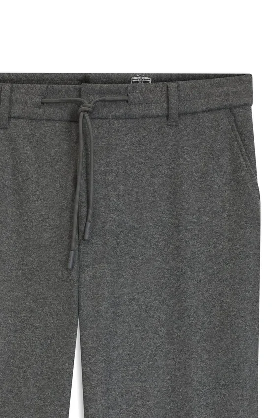 Brushed tapered-fit trousers in stretch flannel Brushed tapered-fit trousers in stretch flannel