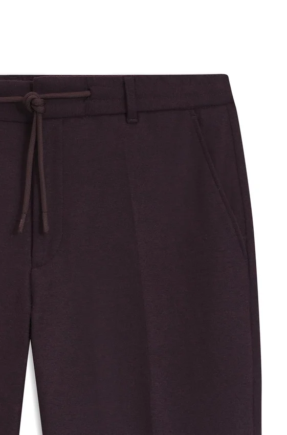 Brushed tapered-fit trousers in stretch flannel Brushed tapered-fit trousers in stretch flannel
