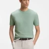Bubble-jacquard structure T-shirt in a cotton blend