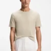 Bubble-jacquard structure T-shirt in a cotton blend Bubble-jacquard structure T-shirt in a cotton blend