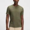 Bubble-jacquard structure T-shirt in a cotton blend