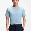 Bubble-jacquard structure T-shirt in a cotton blend Bubble-jacquard structure T-shirt in a cotton blend