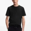 Bubble-jacquard structure T-shirt in a cotton blend Bubble-jacquard structure T-shirt in a cotton blend