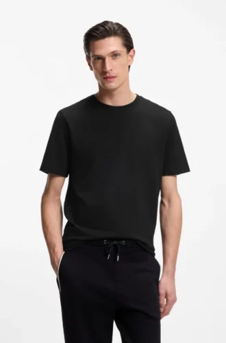 Bubble-jacquard structure T-shirt in a cotton blend